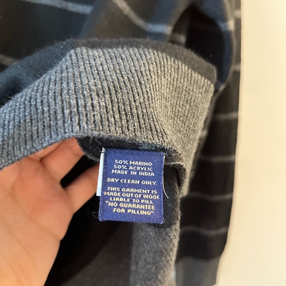 U.S Polo Assn Merino Wool-Blend Striped V-neck Sweater - Picture 5 of 7